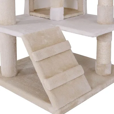 lionto arbre à chat avec sisal, 2 balles & 3 plateformes confort