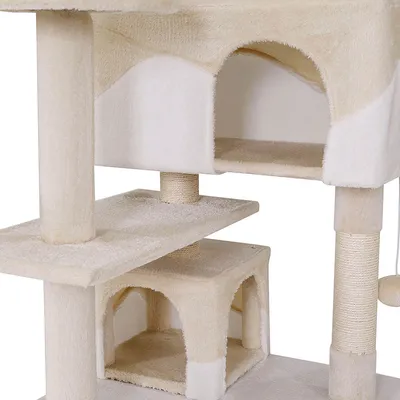 lionto arbre à chat avec sisal, 2 balles & 3 plateformes confort