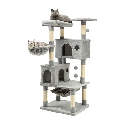 lionto arbre à chat avec hamacs, balles en peluche et plateformes lionto arbre à chat avec hamacs, balles en peluche et plateformes