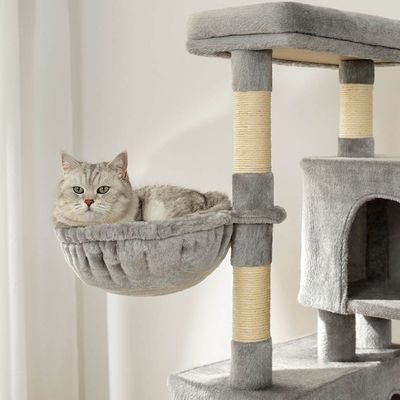 lionto arbre à chat avec hamacs, balles en peluche et plateformes