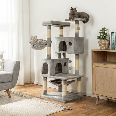 lionto arbre à chat avec hamacs, balles en peluche et plateformes