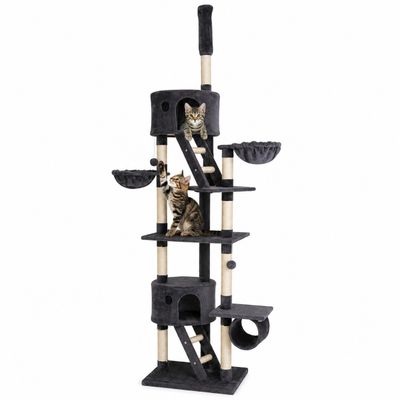 lionto arbre à chat XXL avec sisal, peluche, niches et hamacs