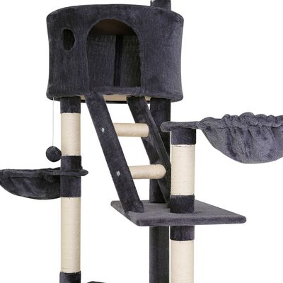 lionto XXL Kratzbaum 230-250 cm mit Sisal, Plüsch, Höhlen und Hängematten