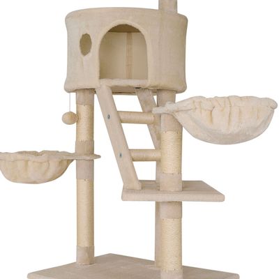 lionto arbre à chat XXL avec sisal, peluche, niches et hamacs