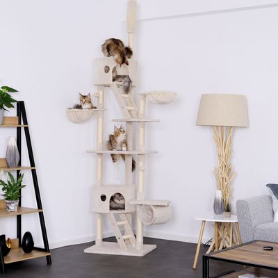lionto arbre à chat XXL avec sisal, peluche, niches et hamacs