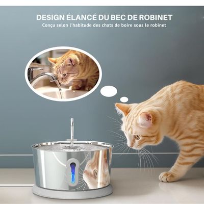 Fontaine à eau pour chats connectée en inox 4L - Cosyfur