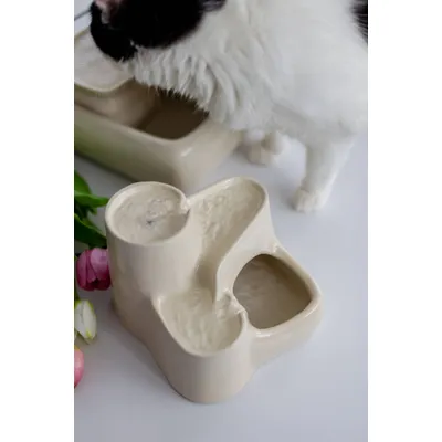 Fontaine à eau moderne pour chat en céramique – Miaustore