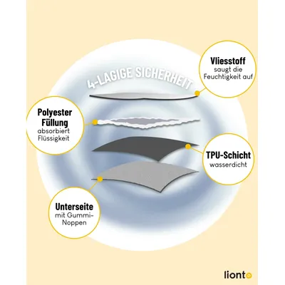 lionto waschbare, wasserdichte Hundematte, auslaufsicher, 2er-Set