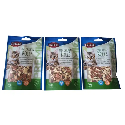 Trixie - Friandise rouleaux  poulet et colin 50 gr (lot3) pour chat Trixie - Friandise rouleaux  poulet et colin 50 gr (lot3) pour chat