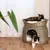 lionto panier pour chat en osier avec coussins doux et double couchage