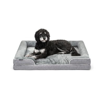 lionto coussin orthopédique pour chien avec rebord et housse lavable