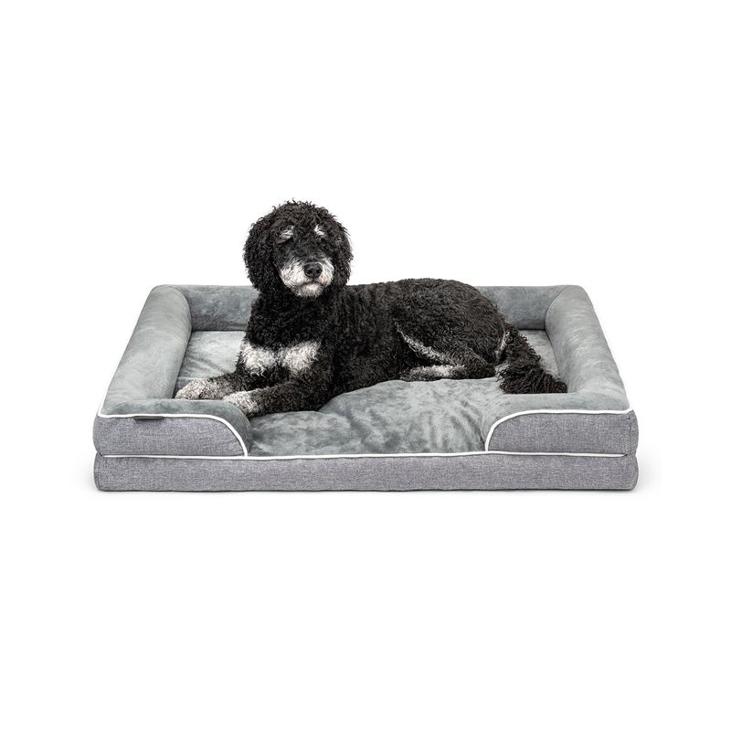 lionto orthopädisches Hundebett mit Rand und waschbarem Bezug
