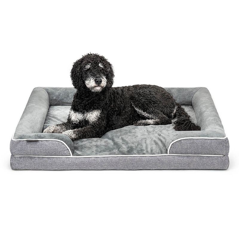 lionto coussin orthopédique pour chien avec rebord et housse lavable