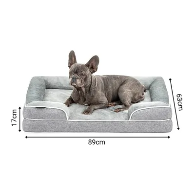 lionto coussin orthopédique pour chien avec rebord et housse lavable