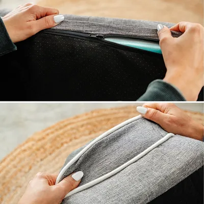 lionto coussin orthopédique pour chien avec rebord et housse lavable