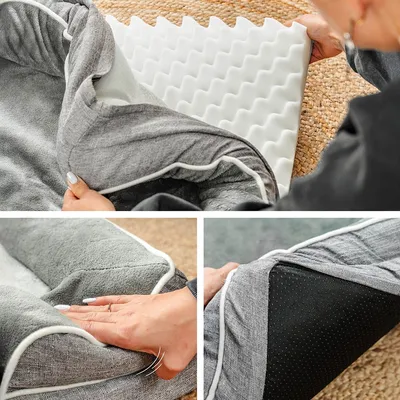 lionto coussin orthopédique pour chien avec rebord et housse lavable