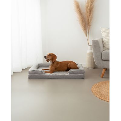 lionto orthopädisches Hundebett mit Rand und waschbarem Bezug