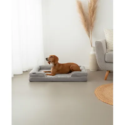 lionto orthopädisches Hundebett mit Rand und waschbarem Bezug