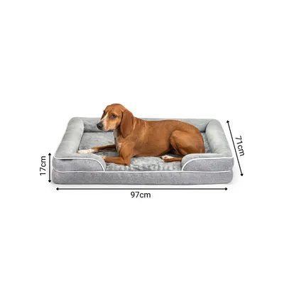 lionto orthopädisches Hundebett mit Rand und waschbarem Bezug