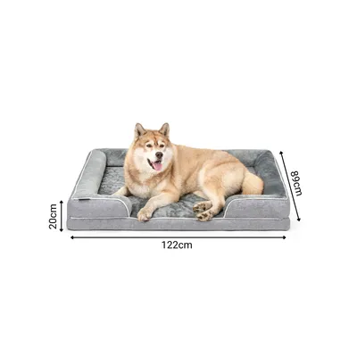 lionto orthopädisches Hundebett mit Rand und waschbarem Bezug