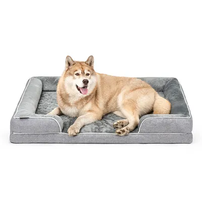 lionto coussin orthopédique pour chien avec rebord et housse lavable
