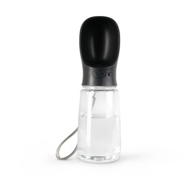 lionto tragbare, auslaufsichere Hundetrinkflasche aus ABS-Kunststoff 500 ml, Schwarz