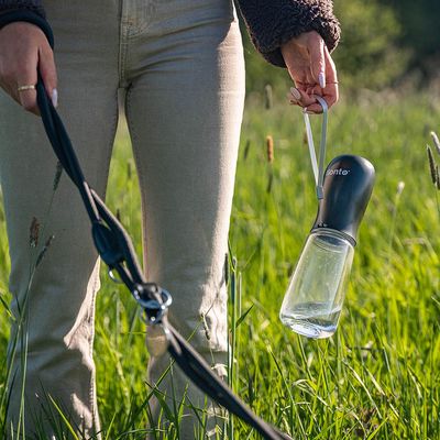 lionto tragbare, auslaufsichere Hundetrinkflasche aus ABS-Kunststoff