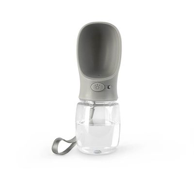 lionto tragbare, auslaufsichere Hundetrinkflasche aus ABS-Kunststoff 350 ml, Grau