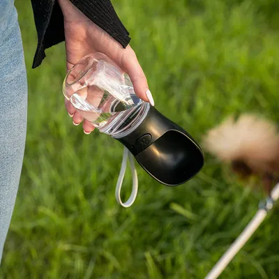 lionto tragbare, auslaufsichere Hundetrinkflasche aus ABS-Kunststoff