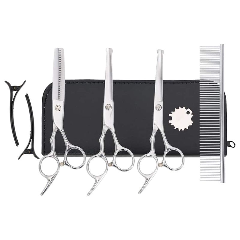 vidaXL ensemble de ciseaux de toilettage pour chiens
