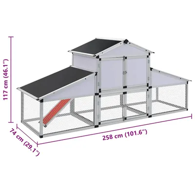 vidaXL poulailler Aluminium