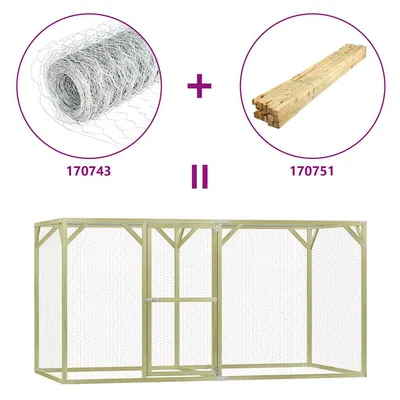 vidaXL cage à poules Pinède imprégnée