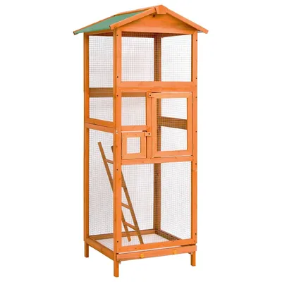 vidaXL cage à oiseaux Bois