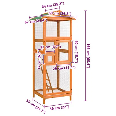 vidaXL cage à oiseaux Bois
