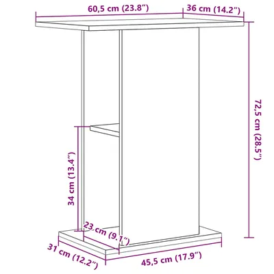 vidaXL support pour aquarium Bois d'ingénierie