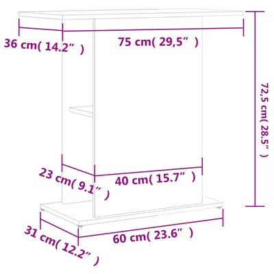 vidaXL support pour aquarium Bois d'ingénierie