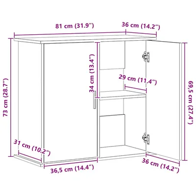 vidaXL support pour aquarium Bois d'ingénierie