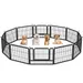 Parc Pour Chien En 12 Panneaux Clôture Pour Chien En Métal 60 Cm Noir