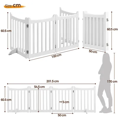 Barrière De Sécurité Pliable En 4 Panneaux Barrière Chien Pieds De Support
