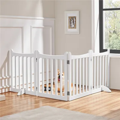 Barrière De Sécurité Pliable En 4 Panneaux Barrière Chien Pieds De Support