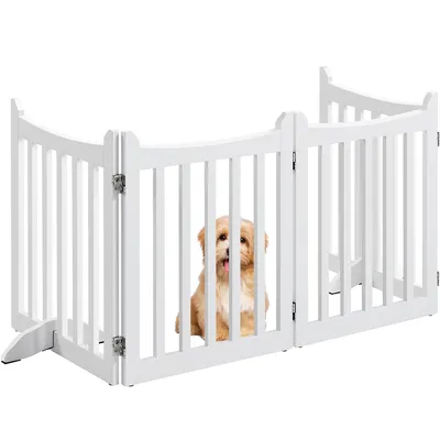 Barrière De Sécurité Pliable En 4 Panneaux Barrière Chien Pieds De Support