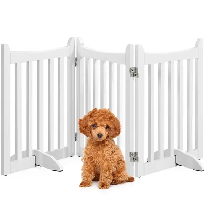 Barrière De Sécurité Pliable En 3 Panneaux Barrière Chien En Bois