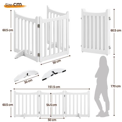 Barrière De Sécurité Pliable En 3 Panneaux Barrière Chien En Bois