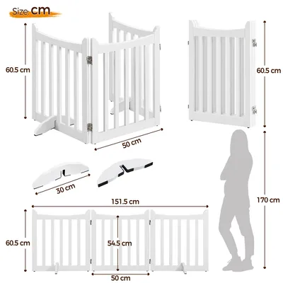 Barrière De Sécurité Pliable En 3 Panneaux Barrière Chien En Bois