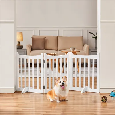 Barrière De Sécurité Pliable En 3 Panneaux Barrière Chien En Bois