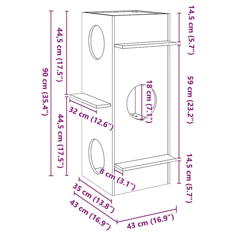 vidaXL maison pour chats Bois de pin