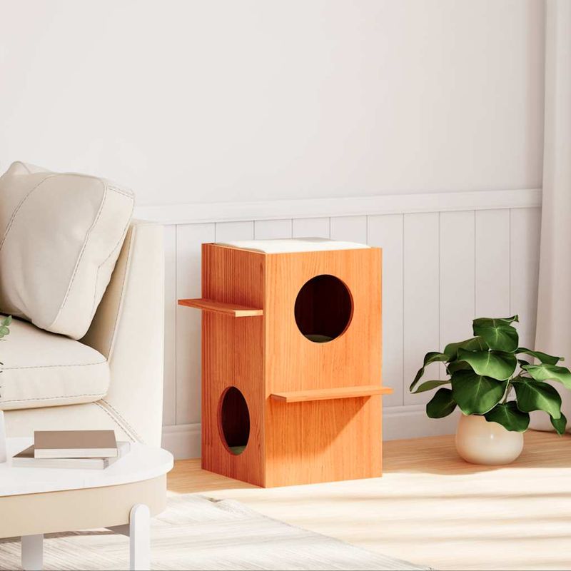vidaXL maison pour chats Bois de pin