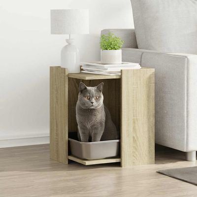 vidaXL enceinte pour litière de chat Bois d'ingénierie