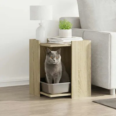 vidaXL meuble de bac à litière pour chat Bois d'ingénierie vidaXL meuble de bac à litière pour chat Bois d'ingénierie