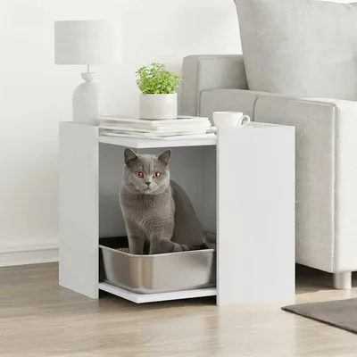 vidaXL meuble de bac à litière pour chat Bois d'ingénierie